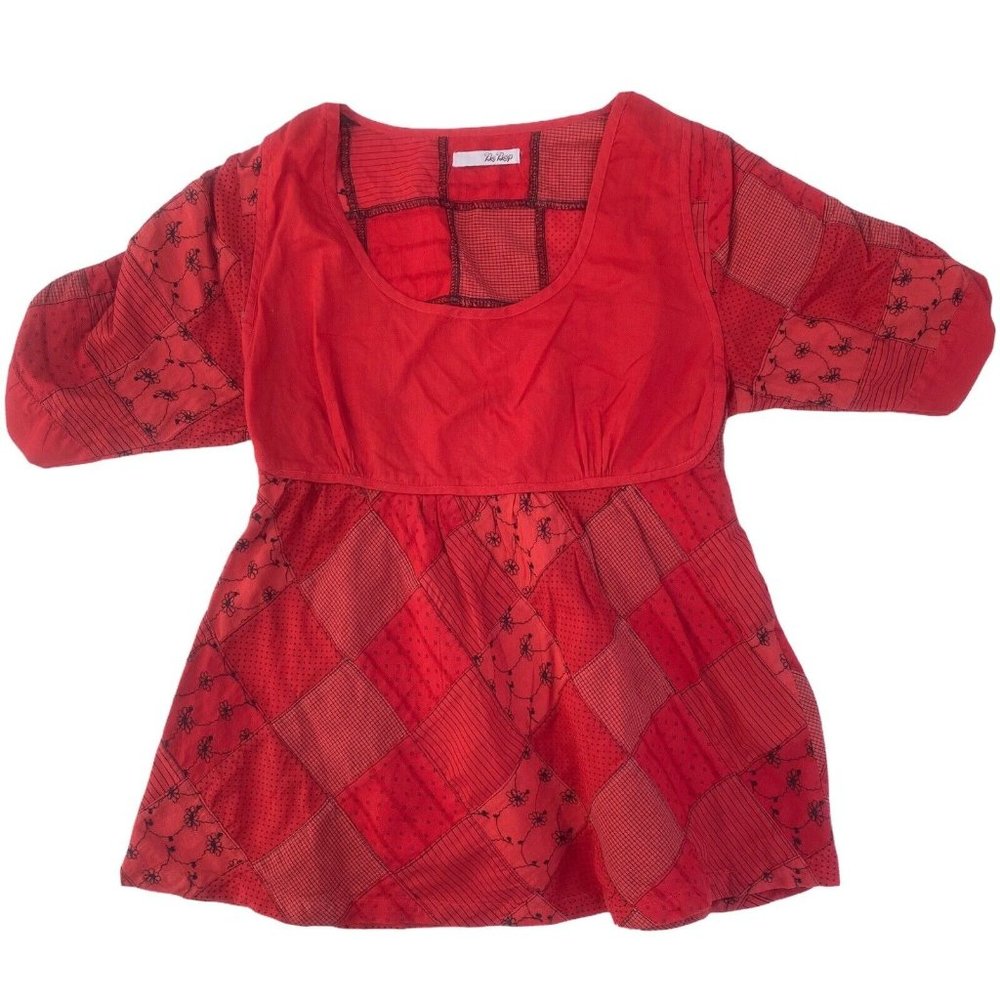 BeBop Blouse Boho Patchwork Embroidered Sample Size Small